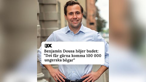 Dousa (M) vill nu se 100 000 "ungerska bögar" i Sverige