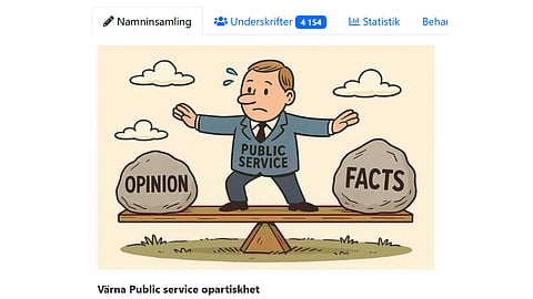 Namninsamling mot bristande opartiskhet i public service efter Gazauppropet