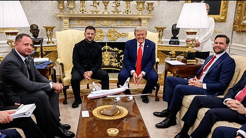 USA:s president Trump tog på måndagen emot Ukrainas president Zelenskyj i Vita huset.