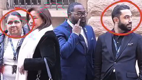 Lorena Delgado Varas till vänster. Daniel Riazat till höger. Båda markerade i rött.