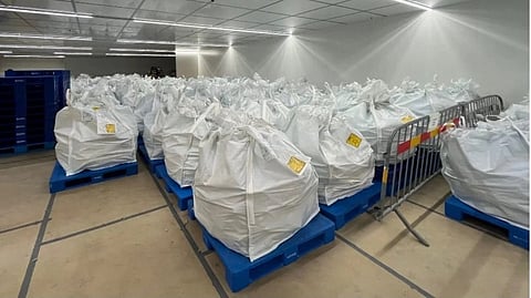 Avfallsförvaring i byggnaden DS1, som det såg ut vid tillsynen den 22 maj 2025.