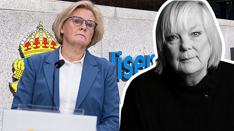 Rikspolischef Petra Lundh till vänster