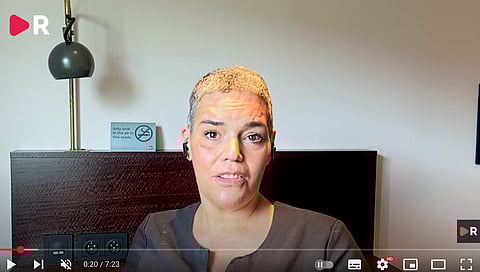 Dumpens ansvarige utgivare Sara Nilsson i en tidigare videointervju med Riks.