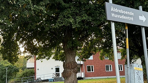 Polisen hittade sprängmedel och narkotika i en lägenhet som ligger i samma byggnad som ett äldreboende i Skellefteå.