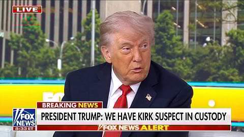 President Trump gick ut i Fox News med att Charlie Kirks misstänkte mördare troligen är gripen.