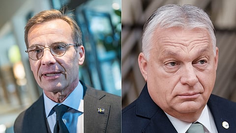 Kristersson till motattack efter Orbáns utspel: "Upprörande lögner"