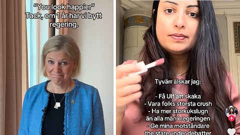 Magdalena Andersson (S) och Nooshi Dadgostar (V)