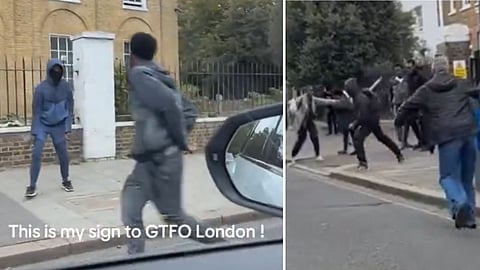 Video: Storbråk med knivar i London