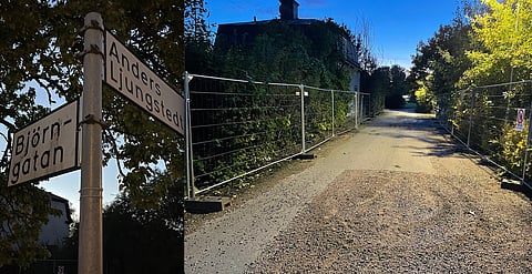 Gatstumpen Björngatan - resterna av ett en gång i tiden betydligt större villaområde från förra sekelskiftet i centrala Linköping. Här ska enligt planerna den nya järnvägen Ostlänken gå – när eller ens om bygget blir av. Under tiden nyttjas de tömda husen av okända besökare.