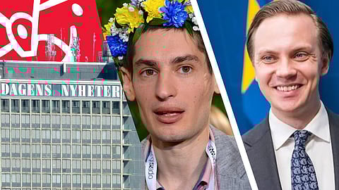 Peter Wolodarski, chefredaktör på DN och Tobias Andersson (SD)