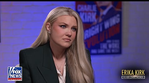 Fox News visade en lång intervju med Charlie Kirks änka Erika Kirk natten mot torsdag.