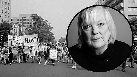 Feminister marscherar från Farragut Square till Lafayette Park (1970).