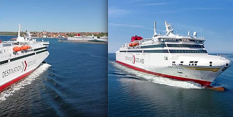 Några av rederiet Destination Gotlands färjor som trafikerar Gotland.
