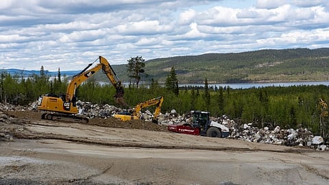 Saneringsarbete vid Blaikengruvan i Västerbottens fjällvärld.