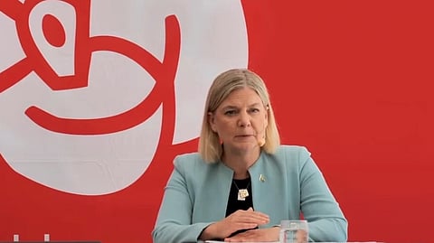 Magdalena Andersson (S) när hon medverkade i Almedalen.