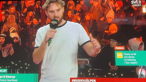 Love Lyssarides, utrikeskorrespondent i Sveriges Radio, medverkade i Musikhjälpen i onsdags.