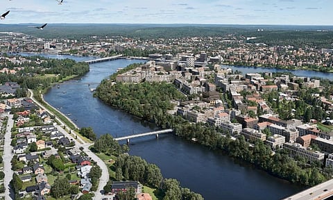 Umeå, med Ön i förgrunden.