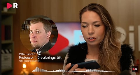 Riks reporter Daniella Hansson intervjuar Olle Lundin, professor i förvaltningsrätt, som säger att det är komiskt.