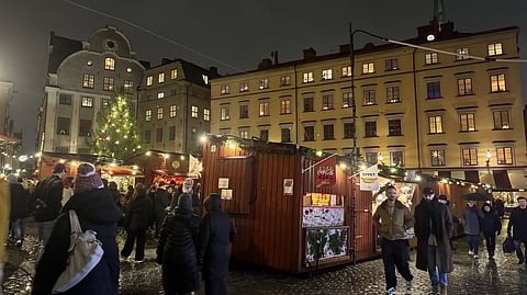 Julmarknaden i Gamla stan på söndagen.