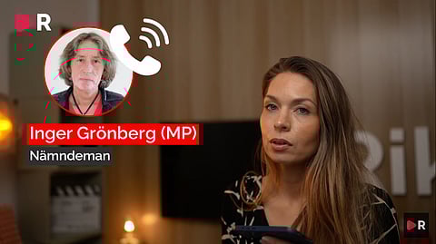 Riks reporter Daniella Hansson intervjuar nämndemannen Inger Grönberg (MP).