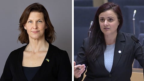 Nina Larsson (L)  till vänster och Sara Gille (SD) till höger. 