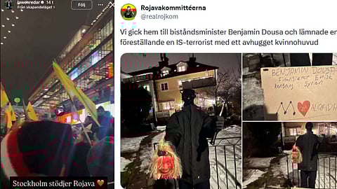 Carl Eos: Toppsossen Lawen Redar demonstrerar med terrororganisation som hotar svenska ministrar