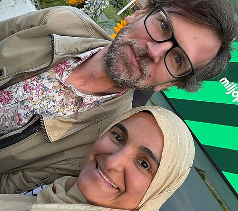 Jacob Risberg (MP) och Tara Saleh Muhammed. 