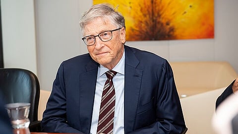 Bill Gates under ett besök i EU-parlamentet 2023.