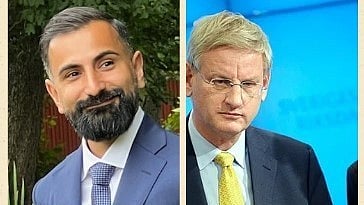 Hanif Bali och Carld Bildt.