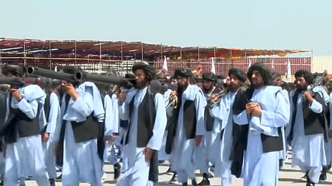 Talibanerna under ett firande av maktåtertagandet.