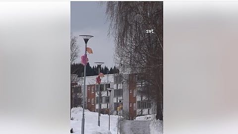 Konstinstallationen är tänkt att skapa trygghet men skapar oro och stör boendes nattsömn. 