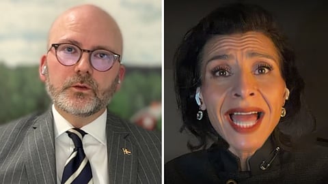 Charlie Weimers (SD) och Abir Al-Sahlani (C)