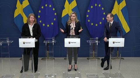 Elisabet Lann, Ebba Busch och Jacob Forssmed.