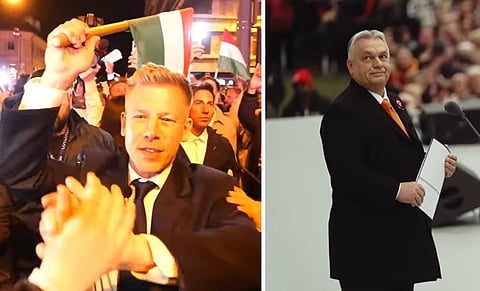 Péter Magyar (t.v.) blir nu Ungerns nya premiärminister efter Viktor Orbán (t.h.).