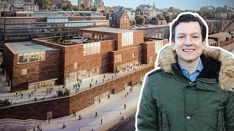 Michael Diamant. I bakgrunden:  Nobel Center.