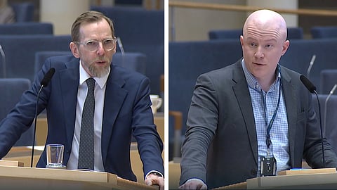 Socialminister Jakob Forssmed (KD) och riksdagsledamot Jonas Andersson (SD).