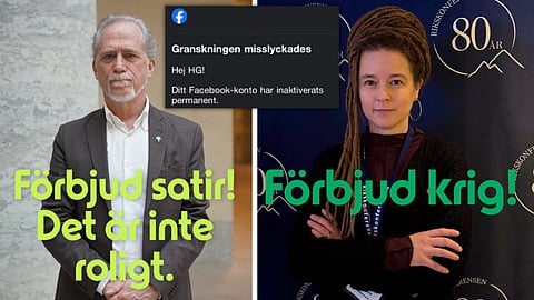 Satirbilder som visar MP:s språkrör Daniel Helldén och Amanda Lind.