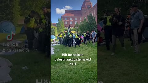 Polisen tar palestinaaktivister vid KTH