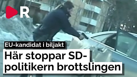 SD-politiker i dramatisk biljakt – Drar vapen mot kriminell