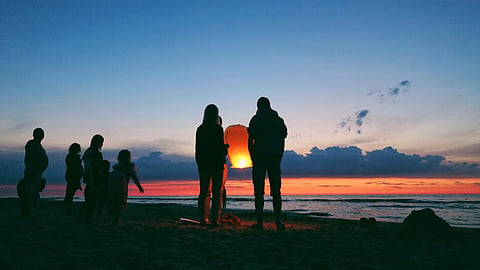 Family on the beach