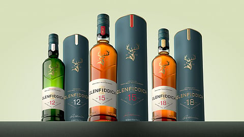Glenfiddich single malt Scotch whisky Bottles
