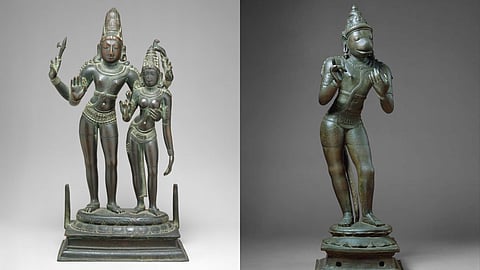 A Sthapathi in Swamimalai casts bronze icons