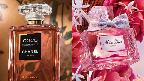 Chanel vs Dior perfumes featuring Coco Mademoiselle Eau de Parfum and Miss Dior Eau de Parfum