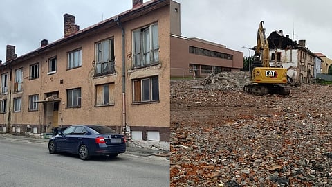 V Čadci zbúrali bytovku, v ktorej žili Rómovia.