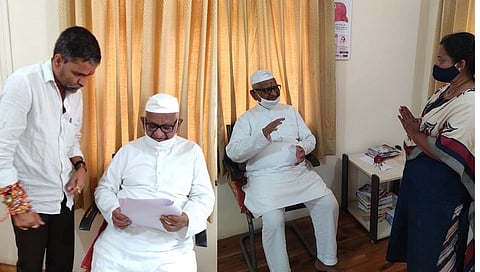 काल लंके आणि आज ज्योती देवरे यांनी घेतली अण्णा हजारेंची भेट