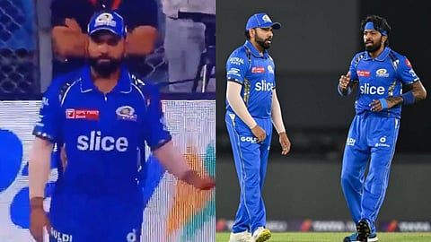 rohit sharma came forward to help hardik pandya in mi vs rr ipl 2024 match video viral amd2000