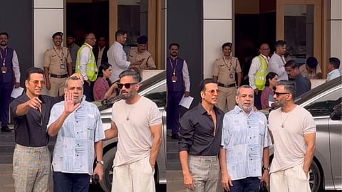 Akshay-Suniel-Paresh Spotted At Airport