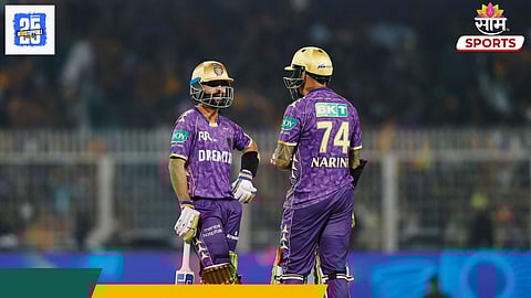 KKR vs RCB, 1st Inning: रहाणे- नरेनची वादळी सुरुवात; शेवटी RCBचं दमदार कमबॅक; KKRला १७४ धावांवर रोखलं