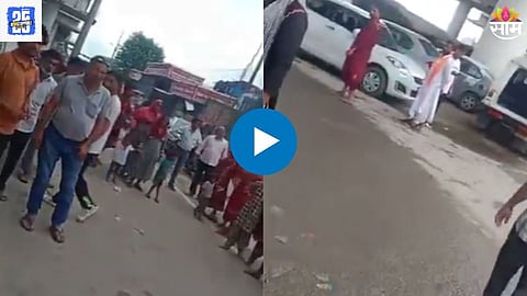 Moment when husband confronts his wife and her alleged lover on a public street – scene caught live on camera.