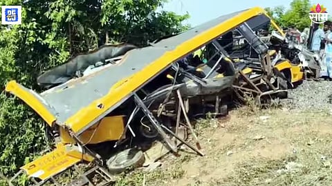 Tamil Nadu school bus train accident 